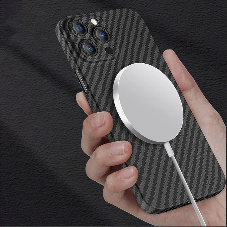 X-LEVEL Nano Kevlar Series Магнитный чехол для iPhone 14 Pro, чехол для телефона с текстурой из углеродного волокна и арамидного волокна, защита от царапин, тонкий дизайн - черный