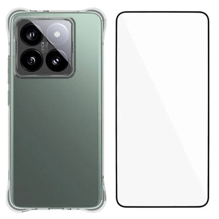 WANLONFENG WL Series For Xiaomi 14T Pro TPU Case 2.0mm Phone Cover with Tempered Glass Film