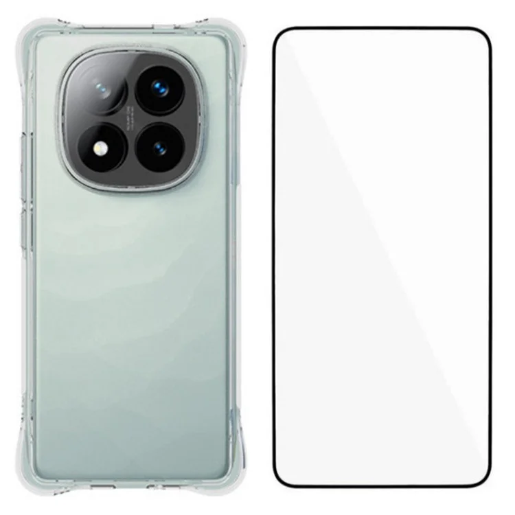 WANLONFENG WL Series for Xiaomi Redmi Note 14 Pro+ 5G TPU Case 2.0mm Phone Cover with Tempered Glass Film