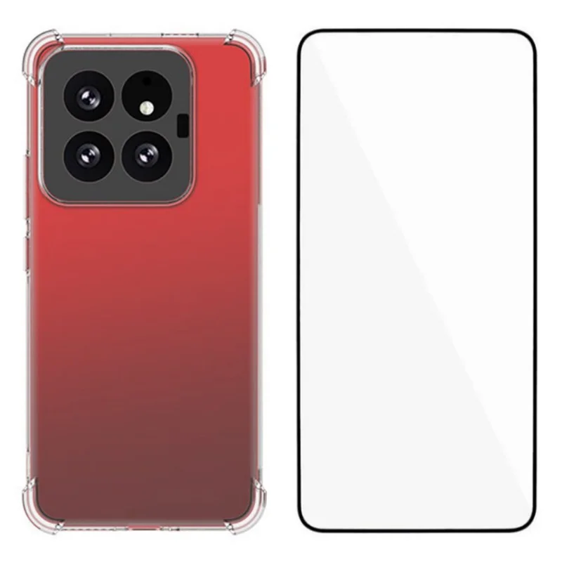 WANLONFENG WL Series for Xiaomi 14 Pro TPU Case 2.0mm Phone Cover with Tempered Glass Film