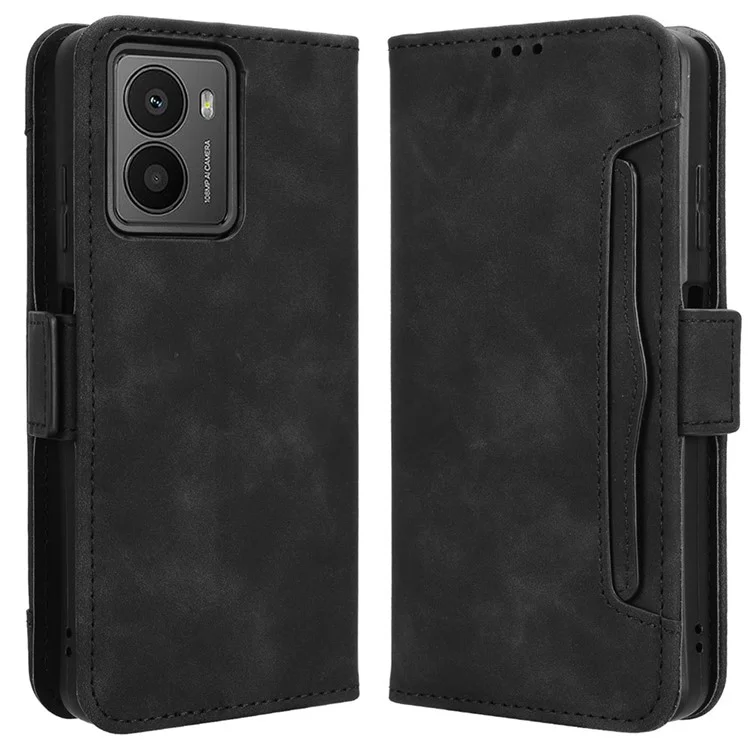 Capa de Couro da Carteira do Telefone para HMD Fusion 5G com Múltiplos Slots para Cartão - Preto