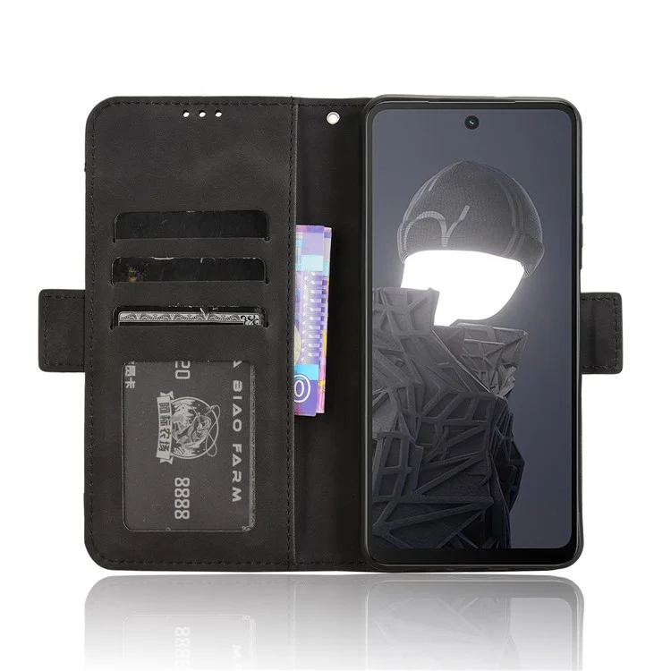 Capa de Couro da Carteira do Telefone para HMD Fusion 5G com Múltiplos Slots para Cartão - Preto
