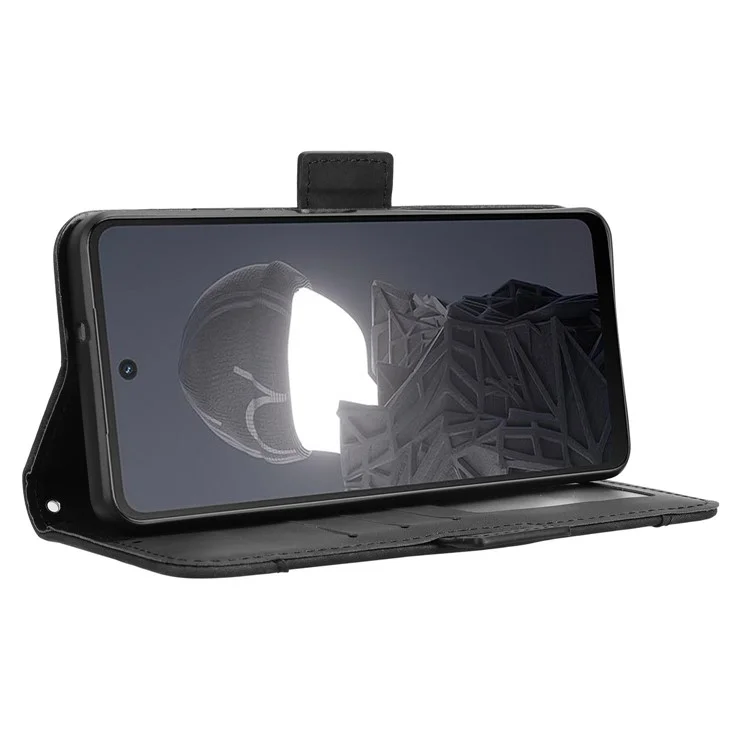 Capa de Couro da Carteira do Telefone para HMD Fusion 5G com Múltiplos Slots para Cartão - Preto