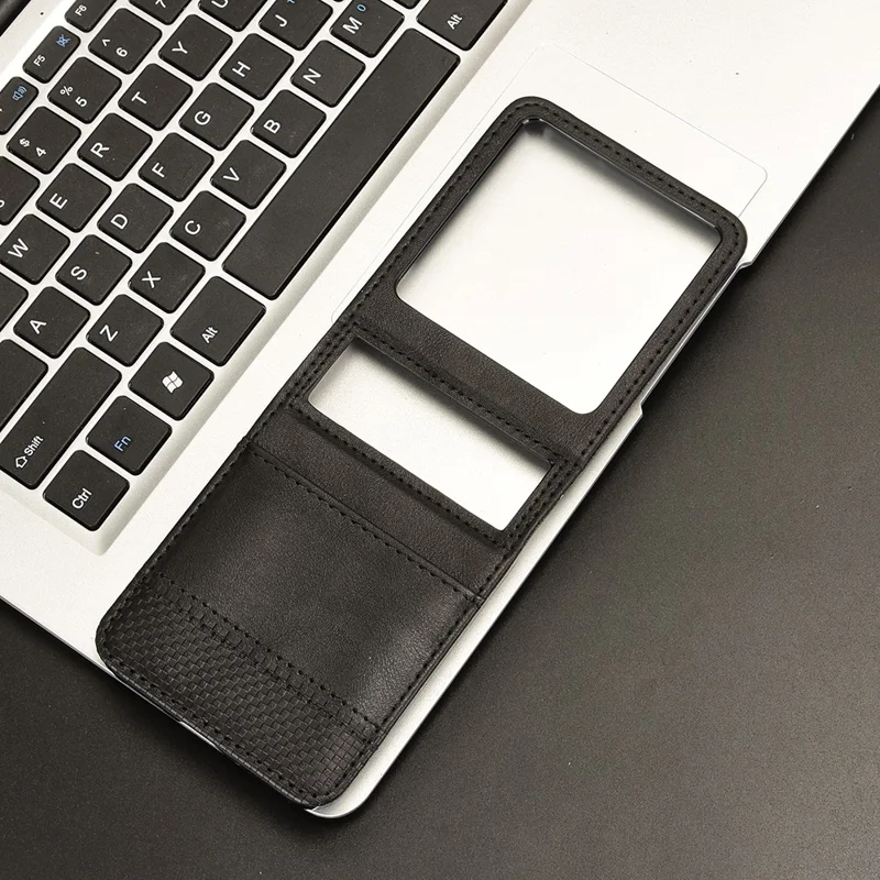 For Infinix Zero Flip 5G X6962 Case Retro Texture Leather+PC Phone Cover with Card Slot - Black