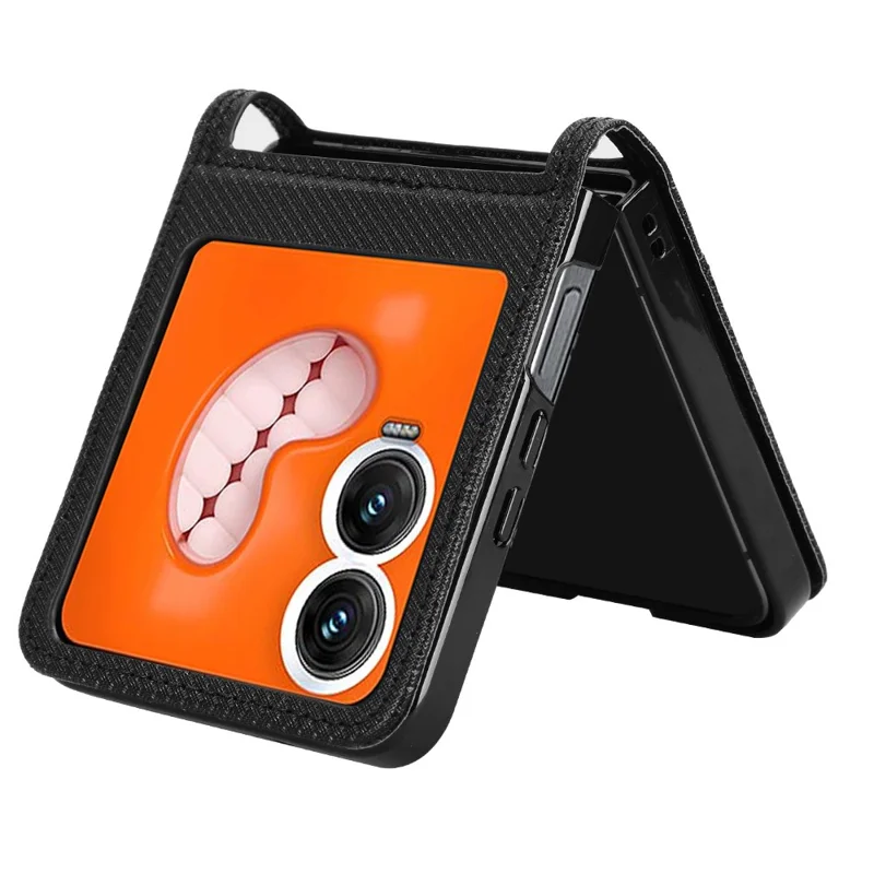 Cover per Infinix Zero Flip 5G X6962 in Pelle PU con Texture Diamantata e Slot per Carte - Nero