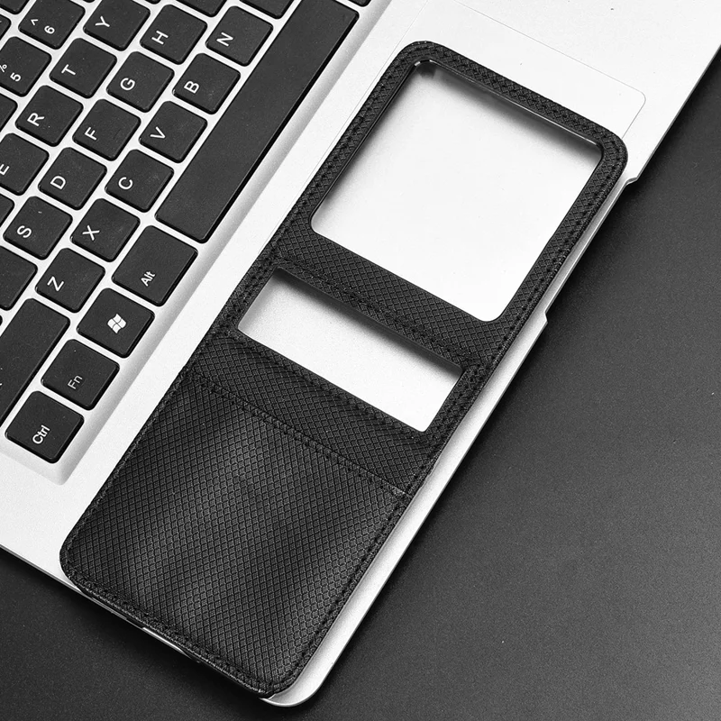 Cover per Infinix Zero Flip 5G X6962 in Pelle PU con Texture Diamantata e Slot per Carte - Nero