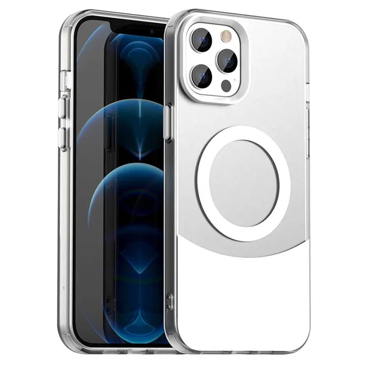 Für iPhone 13 Pro Hülle kompatibel mit MagSafe Farbsplitter IMD TPU+PET+PC Handyhülle - Weiß