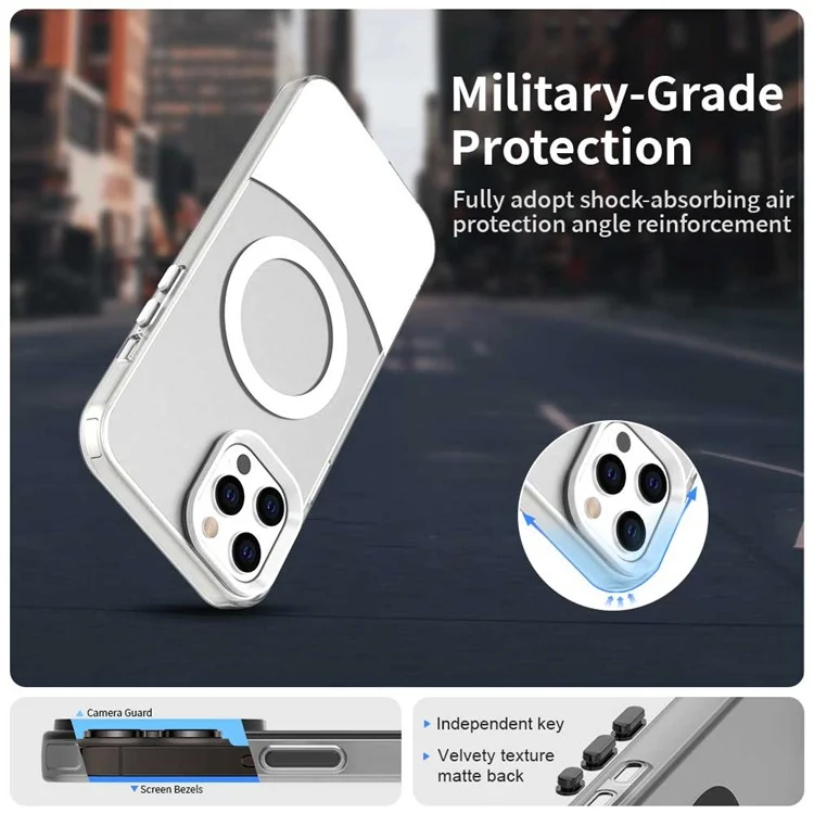 Für iPhone 13 Pro Hülle kompatibel mit MagSafe Farbsplitter IMD TPU+PET+PC Handyhülle - Weiß