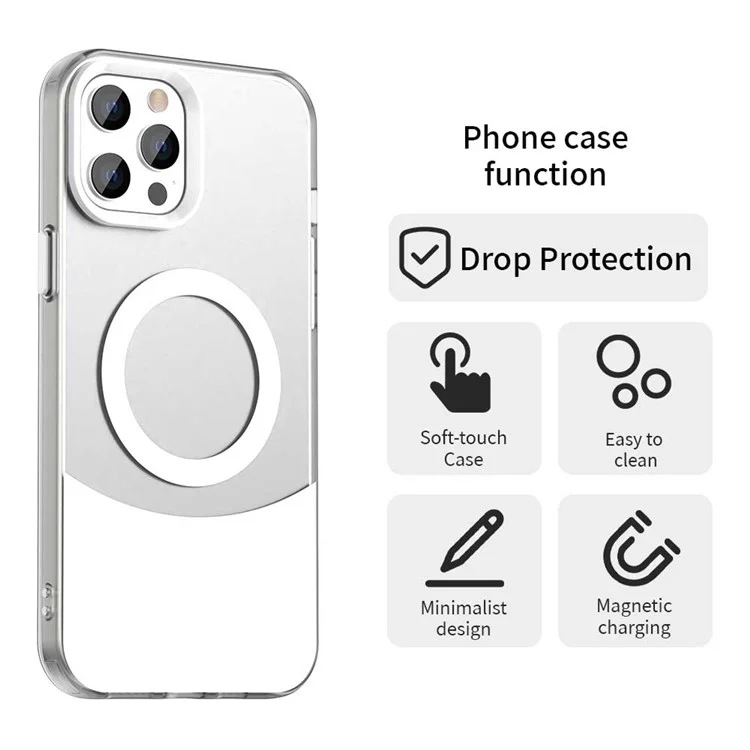 Für iPhone 13 Pro Hülle kompatibel mit MagSafe Farbsplitter IMD TPU+PET+PC Handyhülle - Weiß