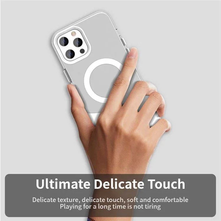 Für iPhone 13 Pro Hülle kompatibel mit MagSafe Farbsplitter IMD TPU+PET+PC Handyhülle - Weiß