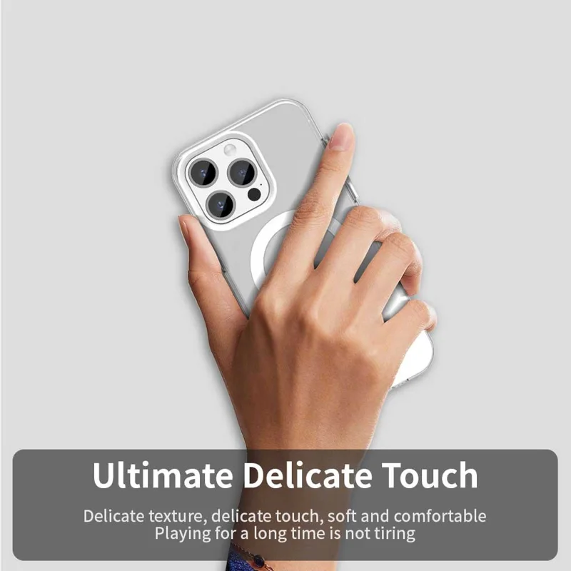 For iPhone 15 Pro Max Case Compatible with MagSafe Color Splicing IMD TPU+PET+PC Mobile Cover - White