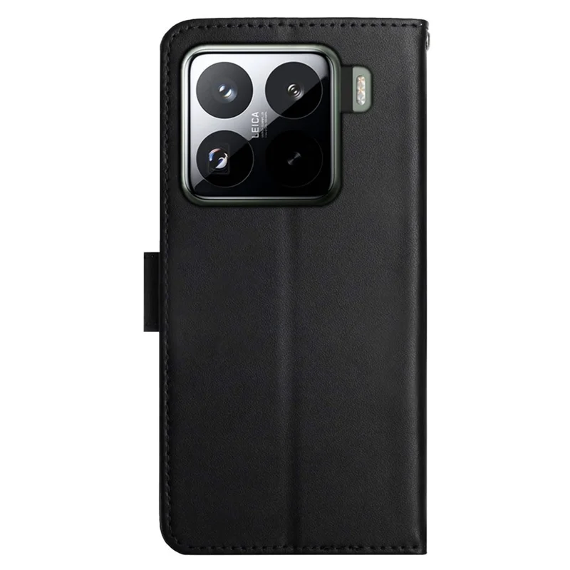 HT02 For Xiaomi 15 Case Genuine Cow Leather Phone Cover Nappa Texture - Black