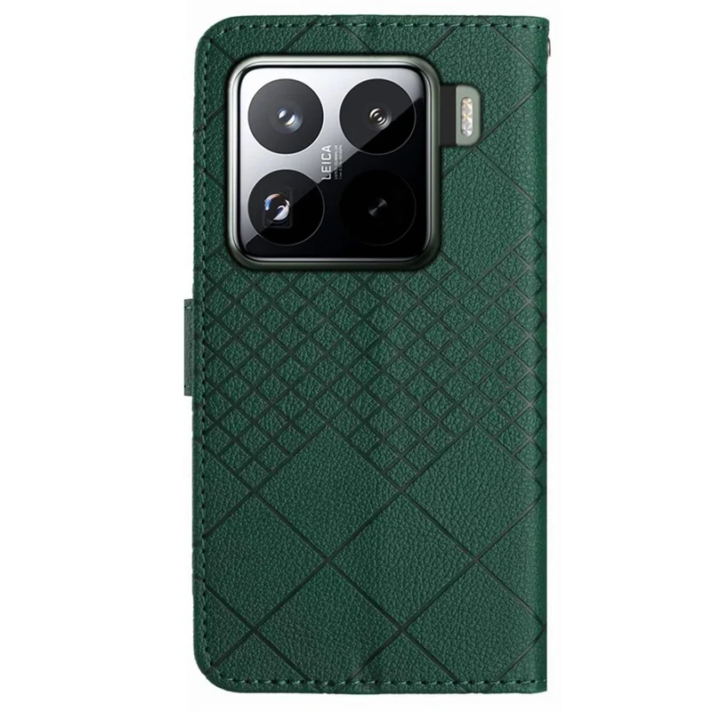 HT06 For Xiaomi 15 Pro Wallet Phone Case Imprint PU Leather Flip Folio Cover - Green