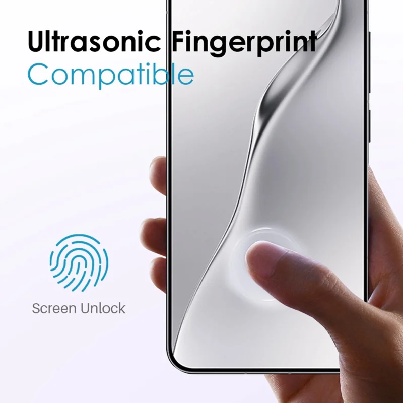 NORTHJO For Xiaomi 15 Pro TPU Phone Case+3D Curved Tempered Glass Film (Support Fingerprint Unlock)
