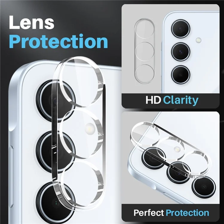 Funda para Samsung Galaxy A55 5G de NORTHJO, cubierta de teléfono transparente de PC+TPU con película de pantalla + película de lente.