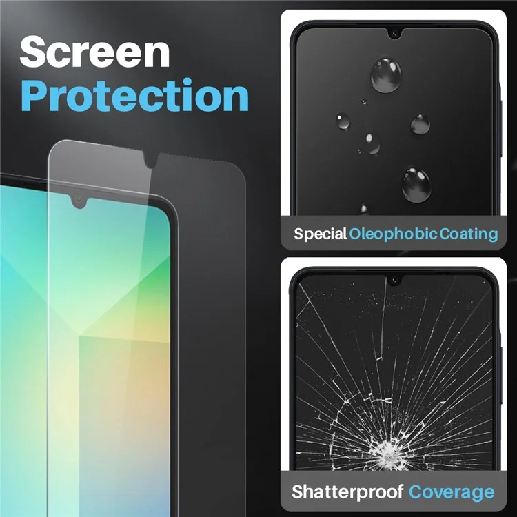 Funda para Samsung Galaxy A06 NORTHJO, cubierta de teléfono transparente de PC+TPU con película de pantalla + película de lente.