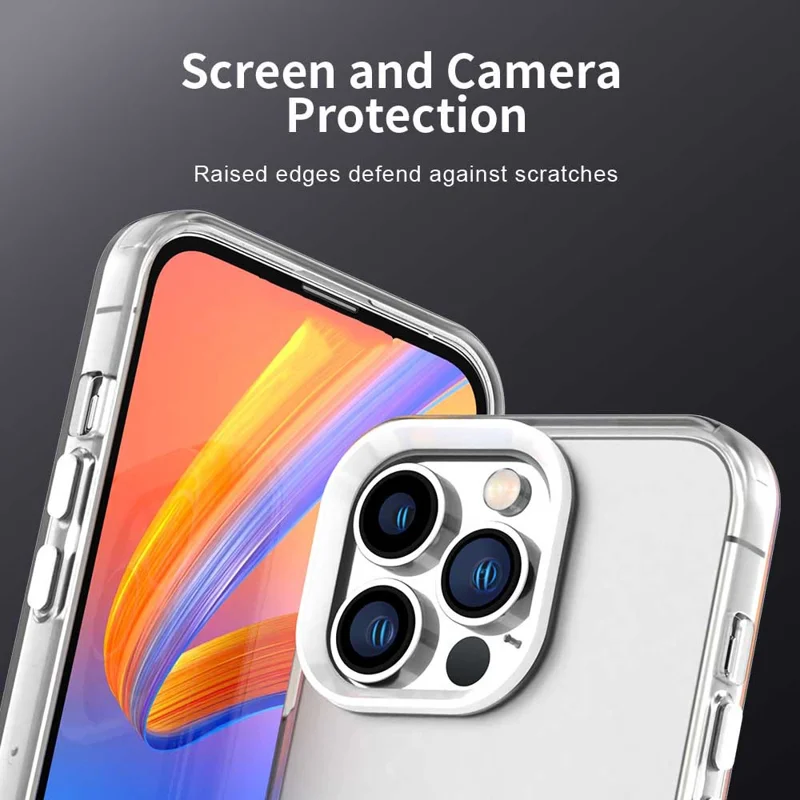 Für iPhone 15 Pro Hülle PC+TPU+PET matter Anti-Drop Handy-Rückseite - Weiß