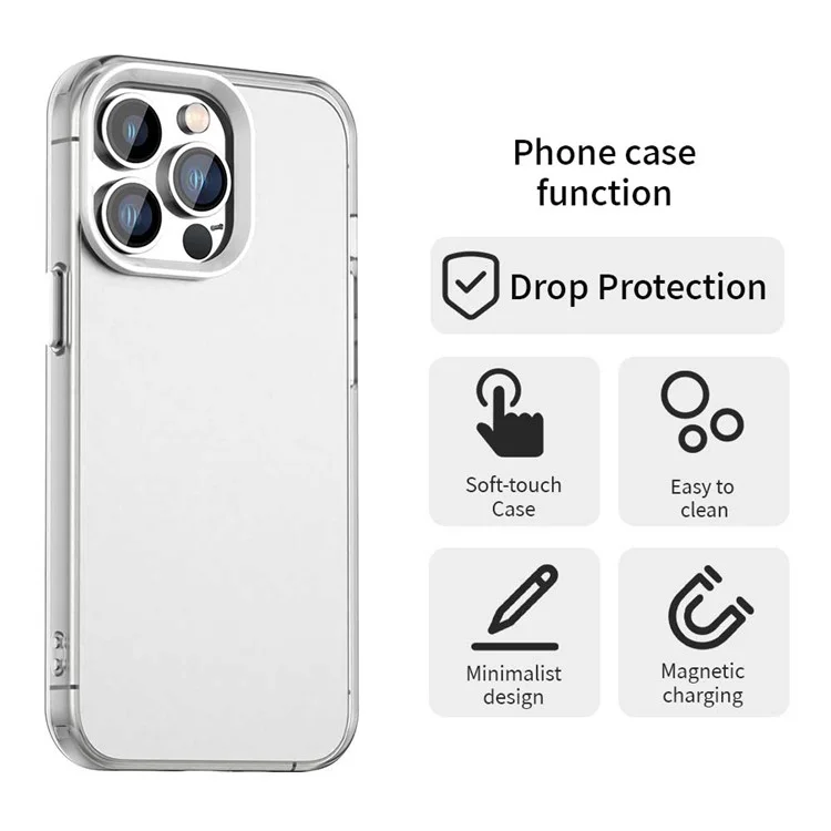 Capa para iPhone 14 Pro PC+TPU+PET fosca anti-queda - Branca