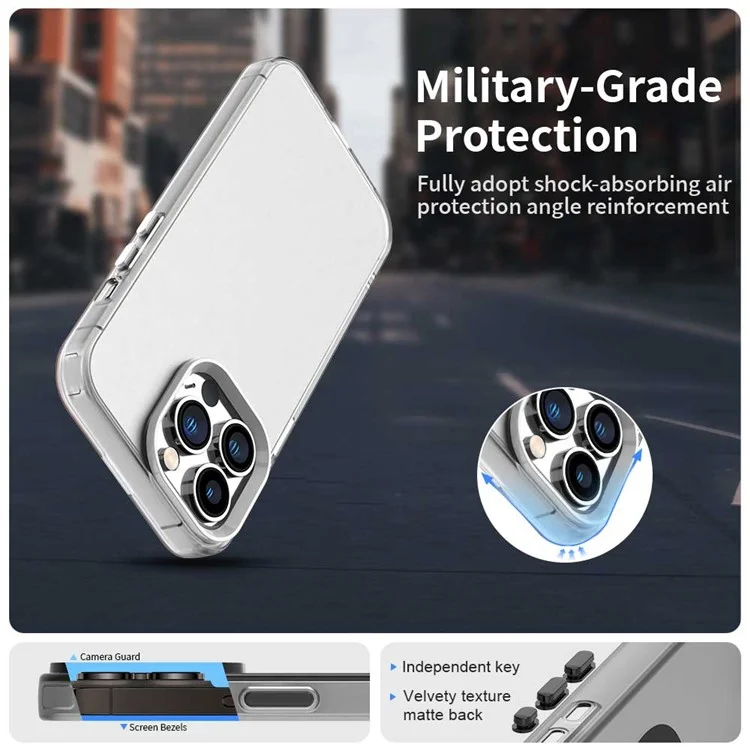Capa para iPhone 14 Pro PC+TPU+PET fosca anti-queda - Branca