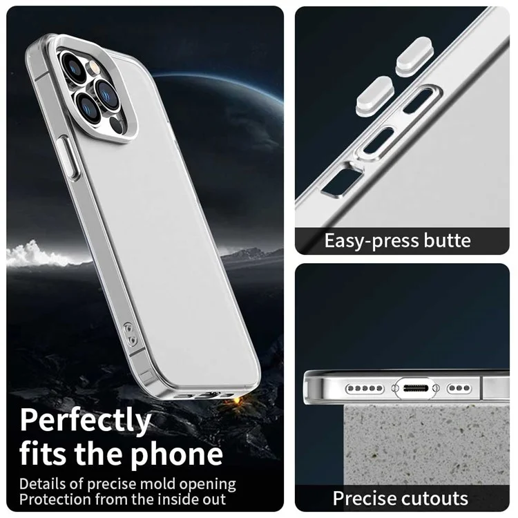Capa para iPhone 14 Pro PC+TPU+PET fosca anti-queda - Branca