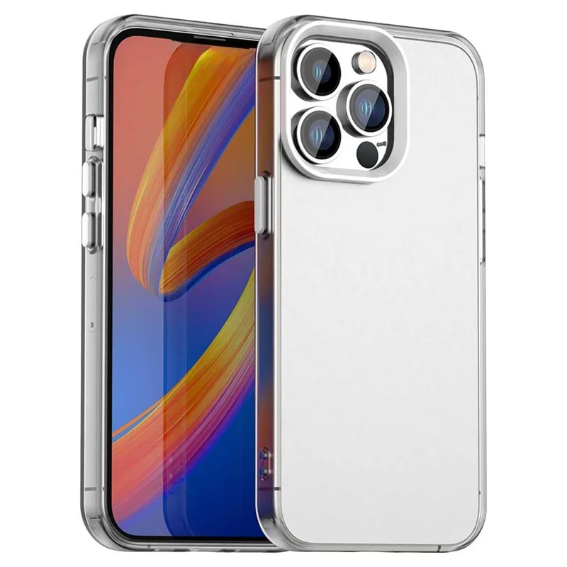 For iPhone 14 Pro Max Case PC+TPU+PET Matte Anti-Drop Phone Back Cover - White