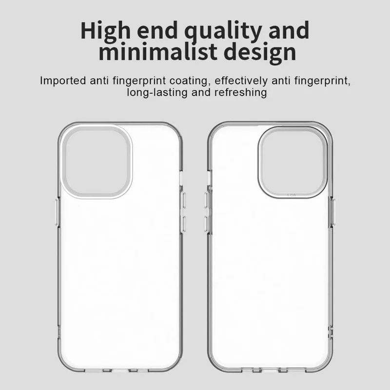 For iPhone 14 Pro Max Case PC+TPU+PET Matte Anti-Drop Phone Back Cover - White