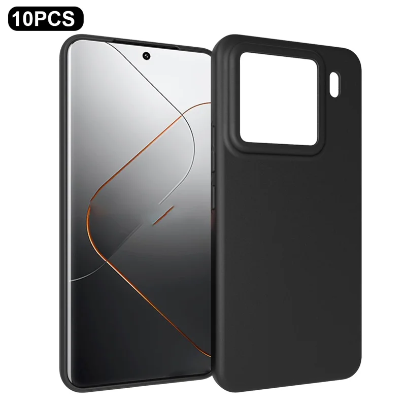 10Pcs / Pack For Xiaomi 15 Pro Case Anti-Fingerprint Soft TPU Protective Cover - Black