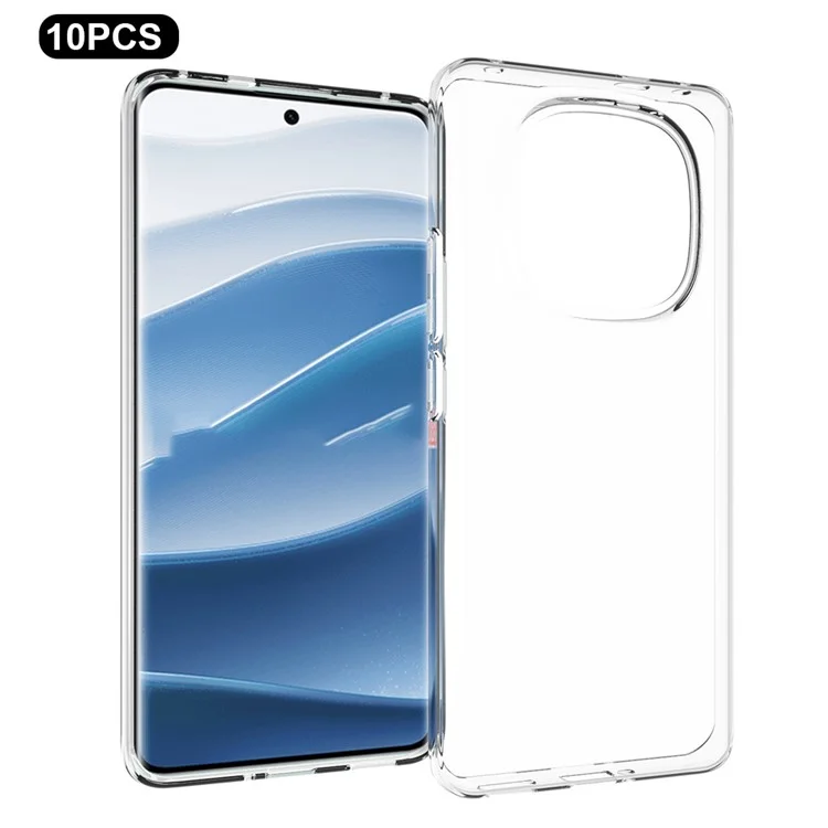 10Pcs / Pack For Xiaomi Redmi Note 14 Pro+ 5G Clear Case Watermark-Free TPU Protective Cover