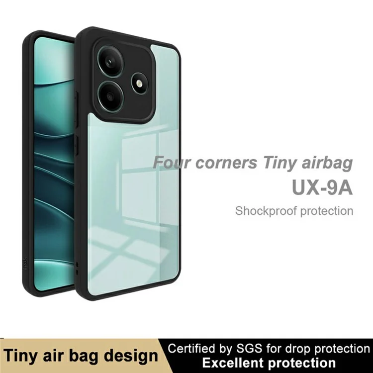 Coque transparente IMAK UX-9A Series pour Xiaomi Redmi Note 14 5G en TPU+PC avec coins renforcés
