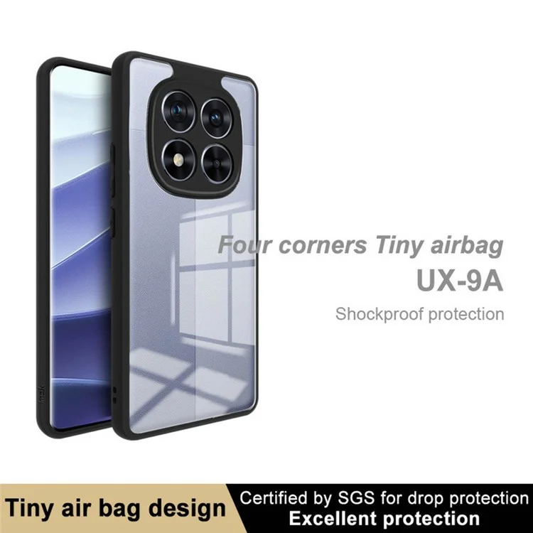 Coque transparente IMAK UX-9A Series pour Xiaomi Redmi Note 14 Pro 5G en TPU+PC avec coins renforcés.