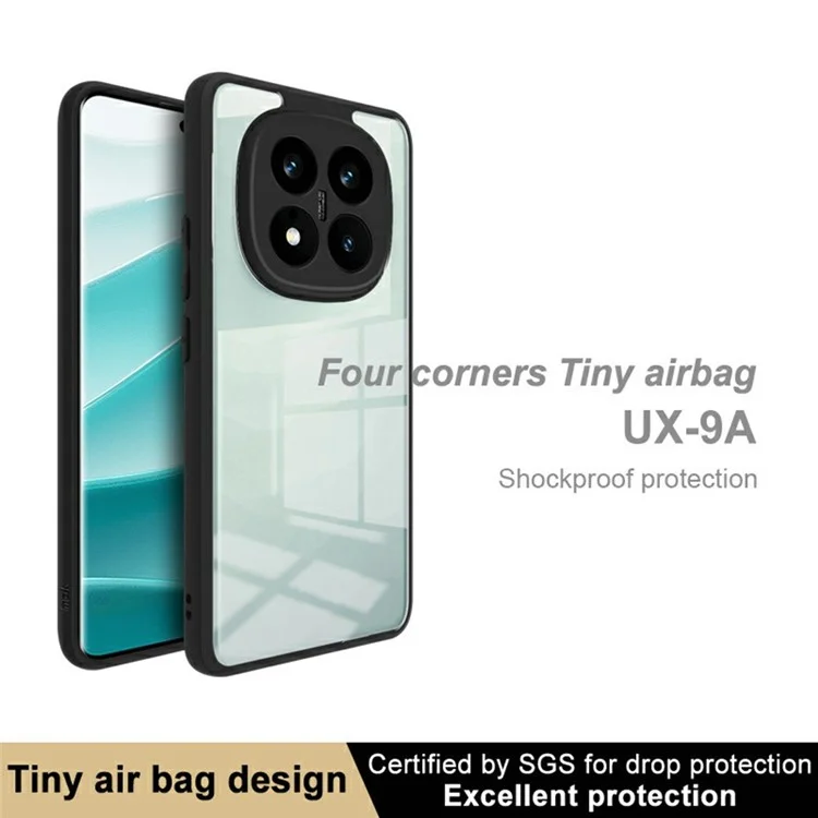 Coque IMAK UX-9A série pour Xiaomi Redmi Note 14 Pro+ 5G, en TPU+PC transparent avec coins renforcés