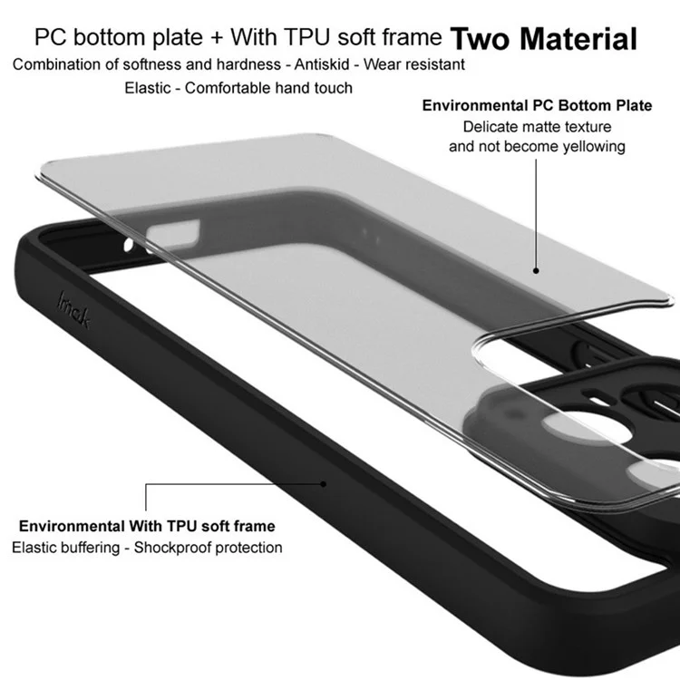 Coque pour Xiaomi Redmi Note 14 5G de la série IMAK UX-9B, avec sac gonflable minuscule en PC+TPU mat.
