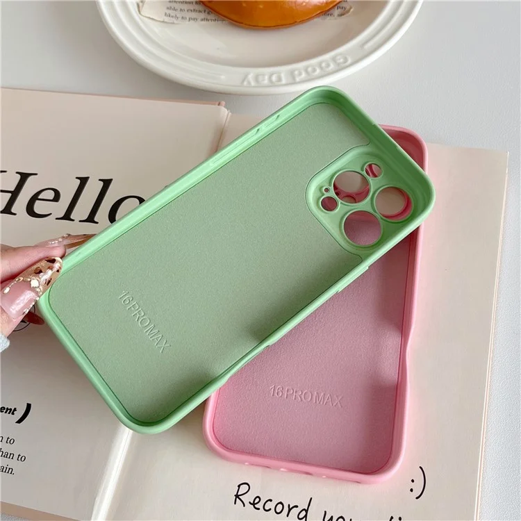 For iPhone 16 Pro Phone Back Case Scratch Resistant Silicone Mobile Cover - Black