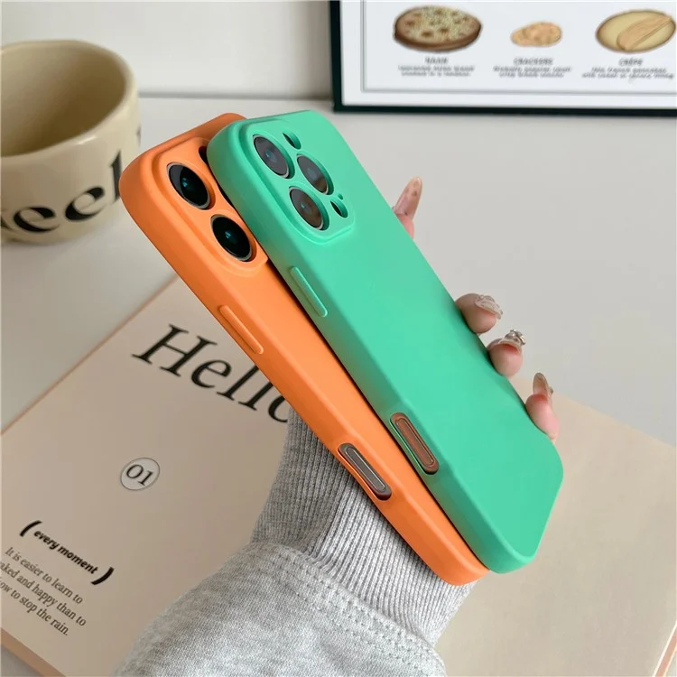 For iPhone 16 Pro Phone Back Case Scratch Resistant Silicone Mobile Cover - Black