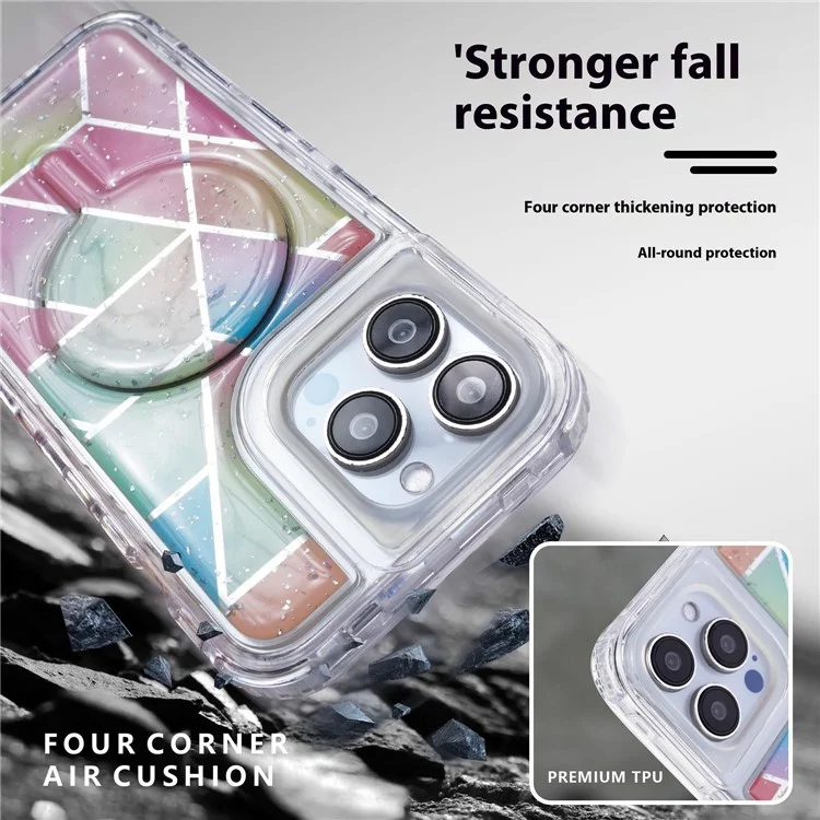 Lot d'achat pour étui iPhone 15 Pro Max compatible avec MagSafe Boîtier de téléphone en PC+TPU électroplaqué - Style A