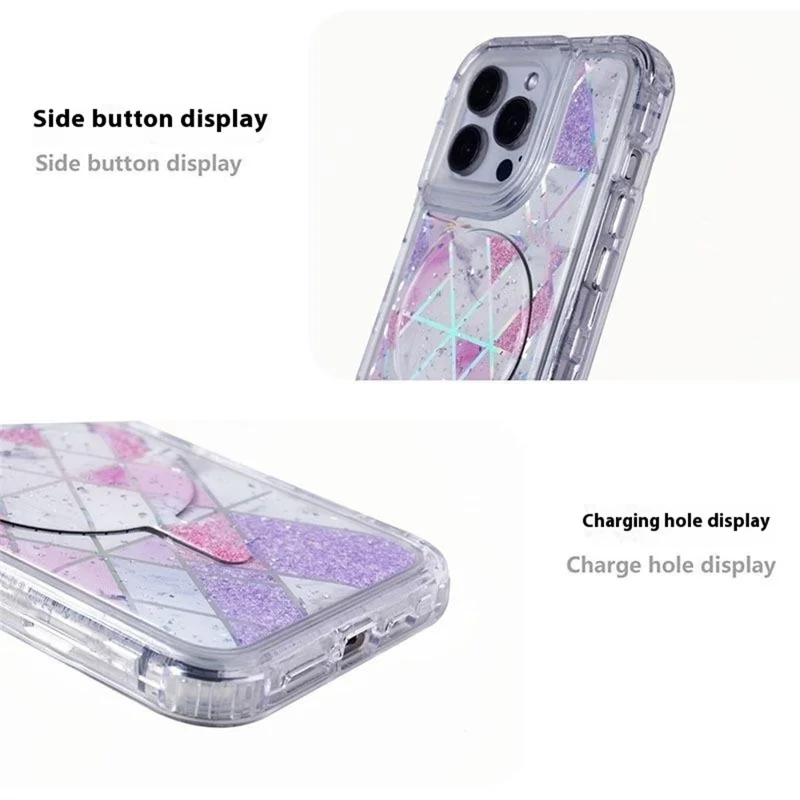 Bulk Purchasing For iPhone 15 Pro Max Case Compatible with MagSafe Electroplated PC+TPU Phone Cover - Style B