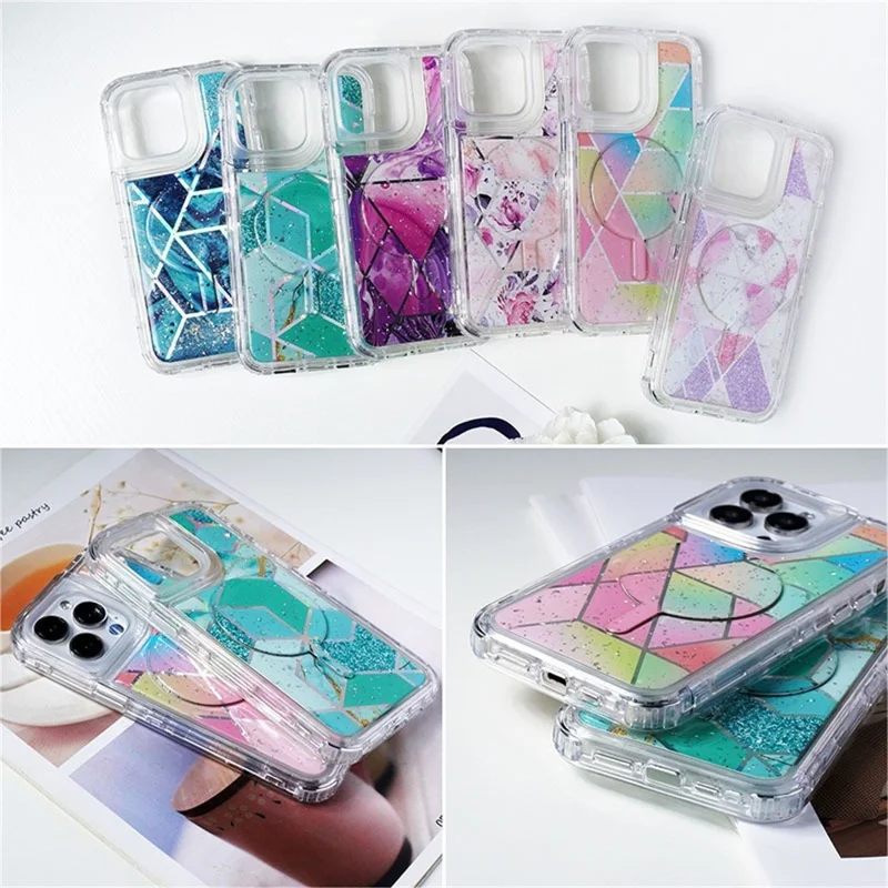 Bulk Purchasing For iPhone 15 Pro Max Case Compatible with MagSafe Electroplated PC+TPU Phone Cover - Style B