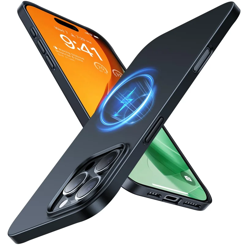 TORRAS Slimfit Mag Series For iPhone 16 Pro Case Compatible with MagSafe Hard PC Shockproof Phone Cover - Black