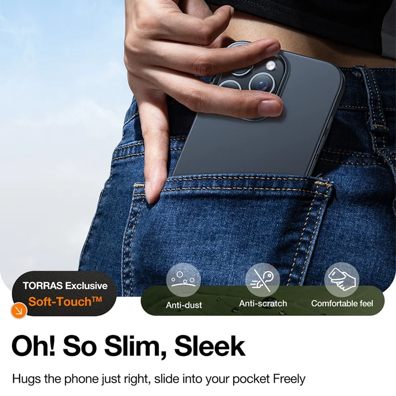 TORRAS Slimfit Mag Series For iPhone 16 Pro Case Compatible with MagSafe Hard PC Shockproof Phone Cover - Black