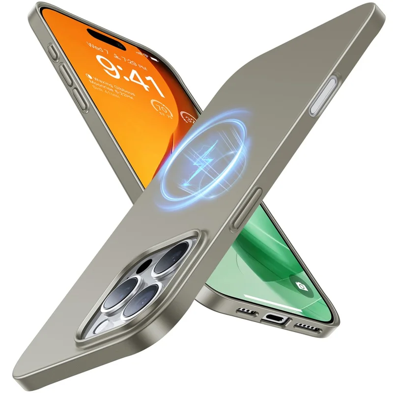 TORRAS Slimfit Mag Series For iPhone 16 Pro Max Case Compatible with MagSafe Hard PC Shockproof Phone Cover - Titanium Grey