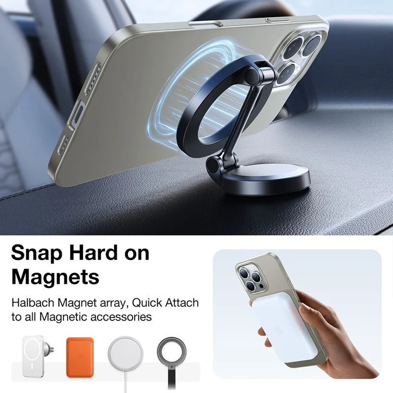 TORRAS Slimfit Mag Series For iPhone 16 Pro Max Case Compatible with MagSafe Hard PC Shockproof Phone Cover - Titanium Grey