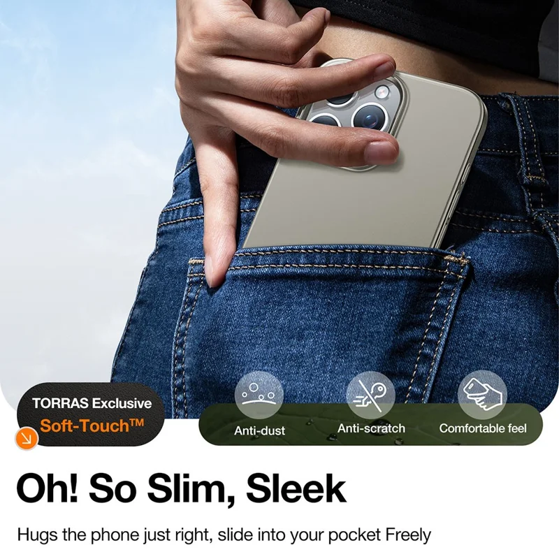 TORRAS Slimfit Mag Series For iPhone 16 Pro Max Case Compatible with MagSafe Hard PC Shockproof Phone Cover - Titanium Grey