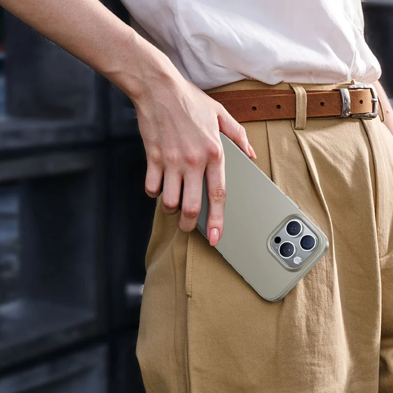 TORRAS Slimfit Mag Series For iPhone 16 Pro Max Case Compatible with MagSafe Hard PC Shockproof Phone Cover - Titanium Grey