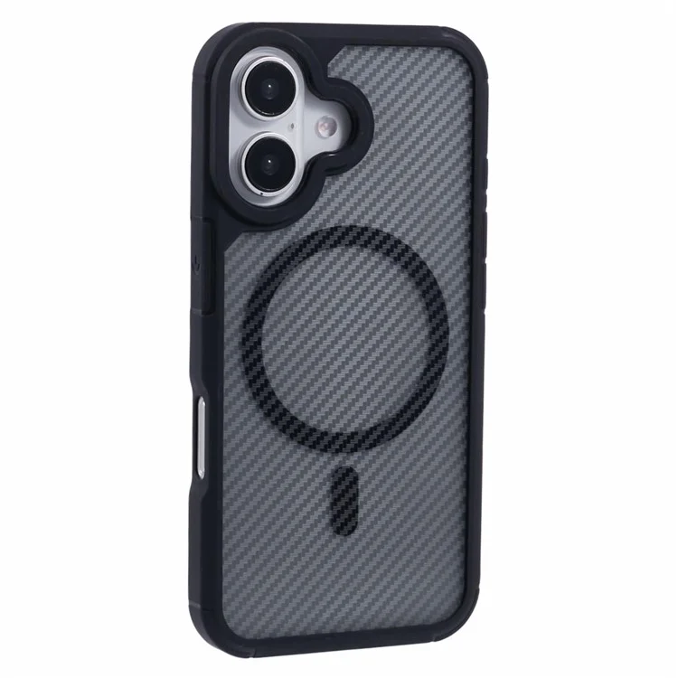 For iPhone 16 Plus Case Compatible with MagSafe Carbon Fiber TPU+PC Anti-Drop Phone Cover