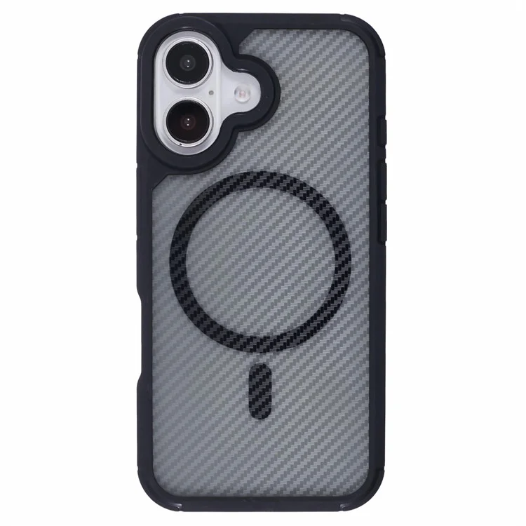 For iPhone 16 Plus Case Compatible with MagSafe Carbon Fiber TPU+PC Anti-Drop Phone Cover