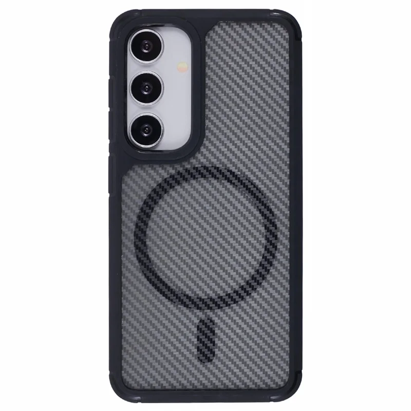 Für Samsung Galaxy S25+ Hülle kompatibel mit MagSafe Carbon Fiber TPU+PC Anti-Drop Handyhülle