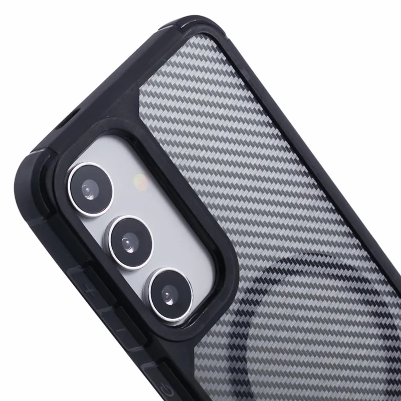 Für Samsung Galaxy S25+ Hülle kompatibel mit MagSafe Carbon Fiber TPU+PC Anti-Drop Handyhülle