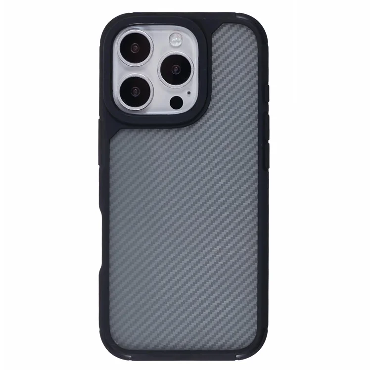 Funda para iPhone 16 Pro Textura de fibra de carbono TPU+PC Cubierta de teléfono anti-caída
