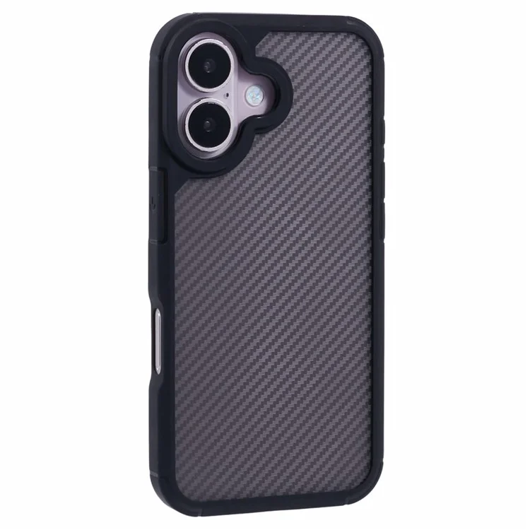 For iPhone 16 Plus Case Carbon Fiber Texture TPU+PC Anti-Drop Phone Cover