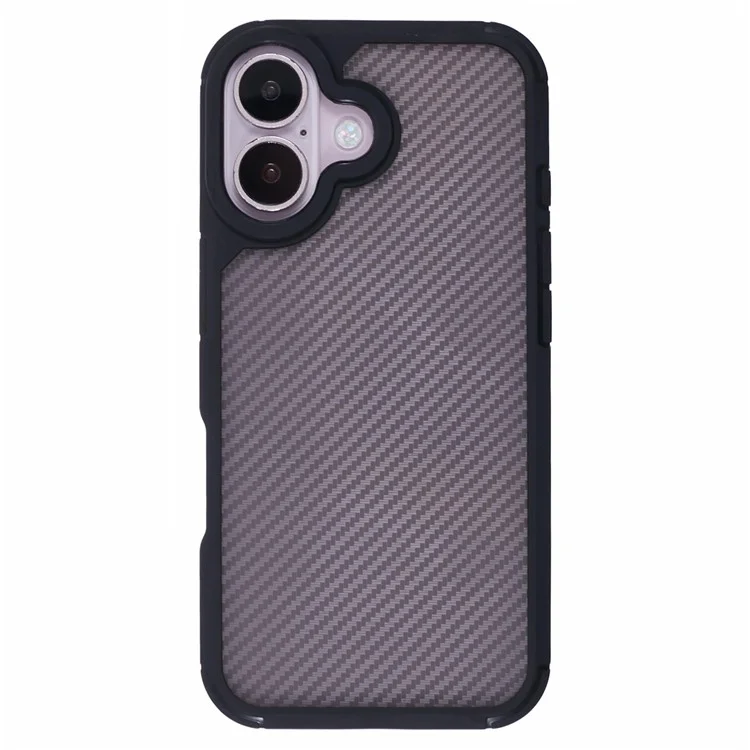 For iPhone 16 Plus Case Carbon Fiber Texture TPU+PC Anti-Drop Phone Cover